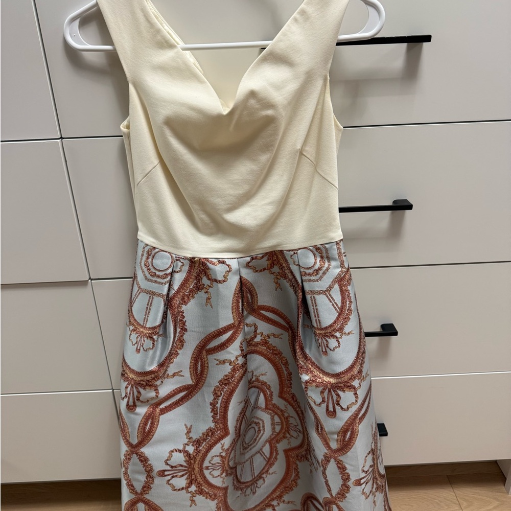 Ted Baker Cream and Brown Dress